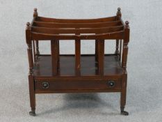 A George III style reproduction Canterbury, with two dividers over a single drawer on square section