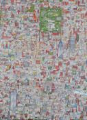 Tony Graham (1932-1992), Manhattan!!, lithogaph. H.84 W.66cm
