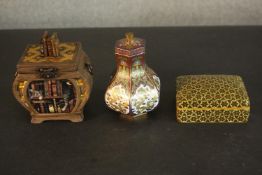 A Charles Wysocki Purr-fect Places heirlooms cat music box, a gilded cloisonne dragon design