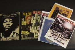 Jimi Hendrix Note for Note Paperback – 1 Oct. 1980 along with various Sex Pistols magazines and