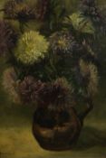 A carved gilt framed oil on board of a vase of flowers, signed G. Weissenborn. H.76 W.62cm.