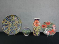 Jonathan Cox, 'Poppies in the Corn', a large tube-lined vase, hand-painted with poppies and ears