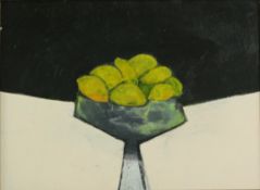 After Charles William Shaw (American 1941-2005), Still Life With Lemons, oil on board, bearing