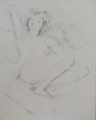 André Albert Marie Dunoyer de Segonzach (French 1884-1974), etching, Etude de Jeune Fille. H 42 W.