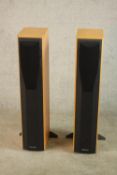 A pair of floor standing Mission model 773 speakers in ash cases. H.186 W.18 D.27cm. (each)