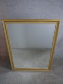A large gilt framed rectangular wall hanging mirror. H.113 W.88 D.4cm.