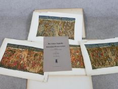 A set of six unframed coloured prints in paper folder titled Die Caser Teppiche, together with