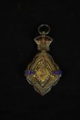 A Queen Victoria diamond Jubilee commemorative Masonic silver jewel by Kenning London, paste set.