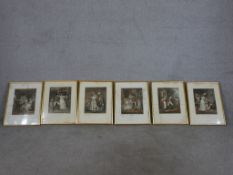 After John Raphael Smith (1752-1812); a set of six framed Six Georgian prints engraved by J. R.