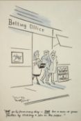 David Langdon (1914-2011), We go by form everyday, ink on paper, signed and inscribed, framed. H.50