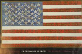 After Faith Ringgold, a 20th century framed Freedom of Speech poster, commemorating 200th year