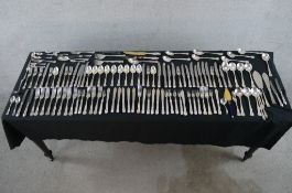 An extensive 20th century Russell Bradley silver plated canteen of flatware. H.31 W.6 largest