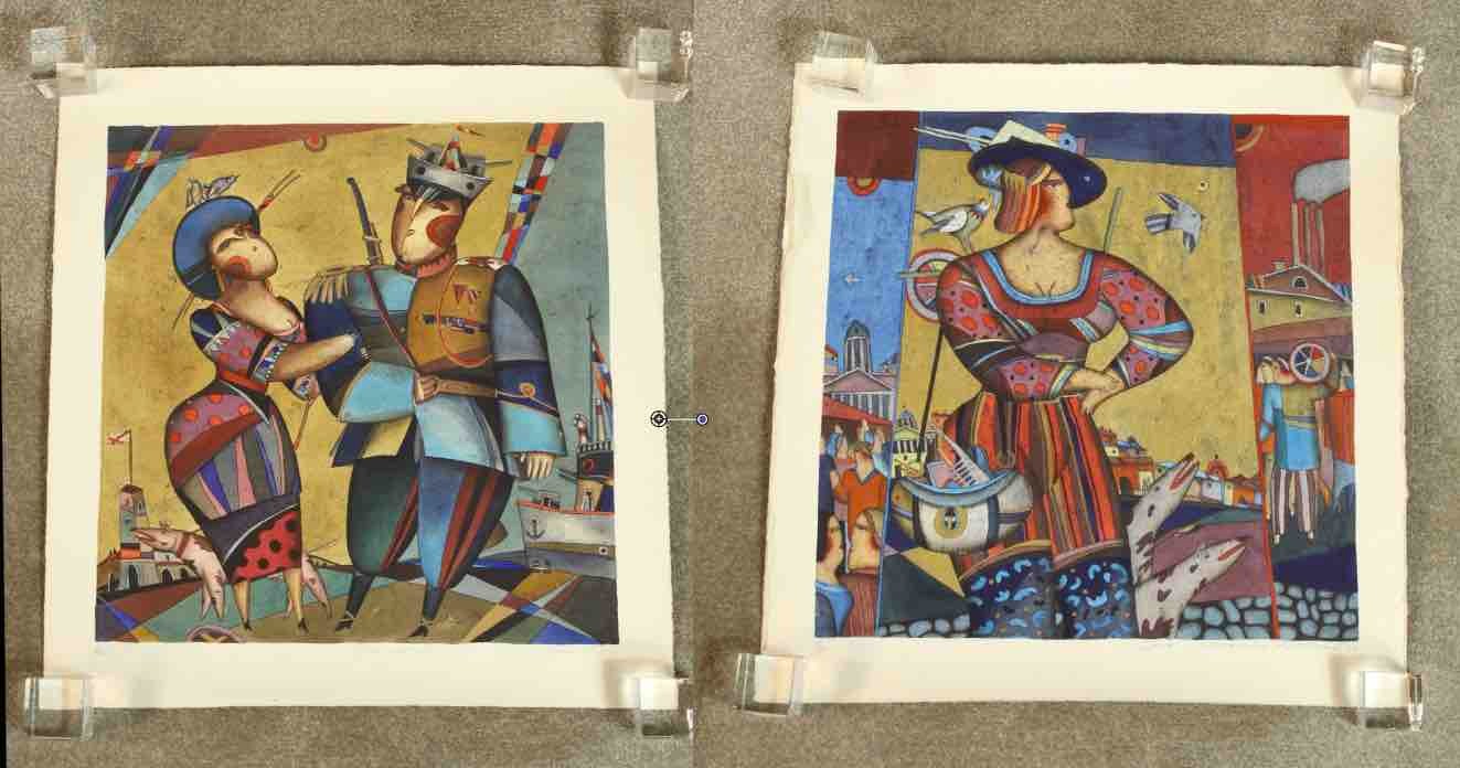 Alexander Ivanov (Russian 1950-1998); two unframed coloured limited edition coloured lithographs,