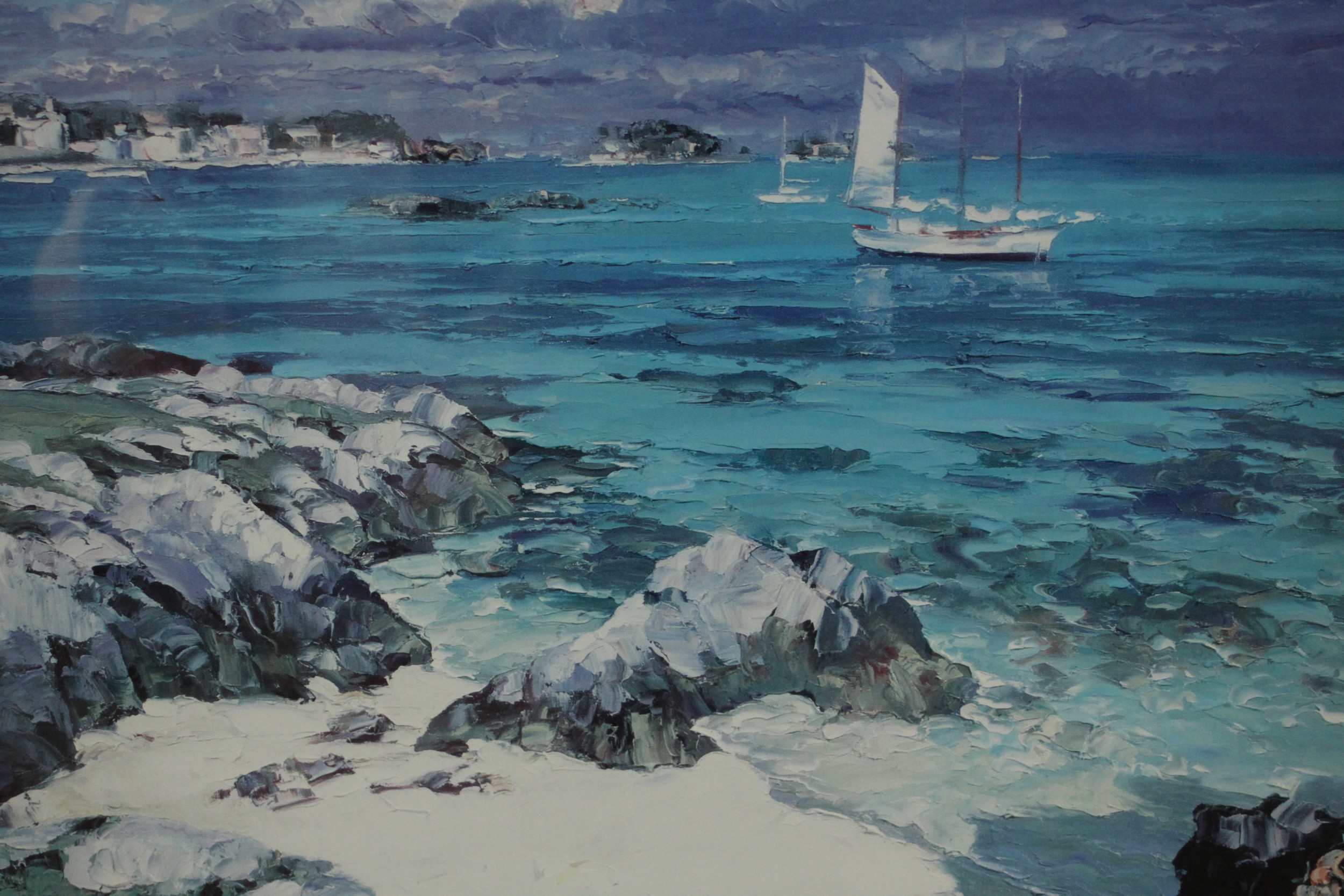 Four framed and glazed prints of coastal scenes. A signed print of Kingsdown II by Clive Metcalfe, a - Image 5 of 19