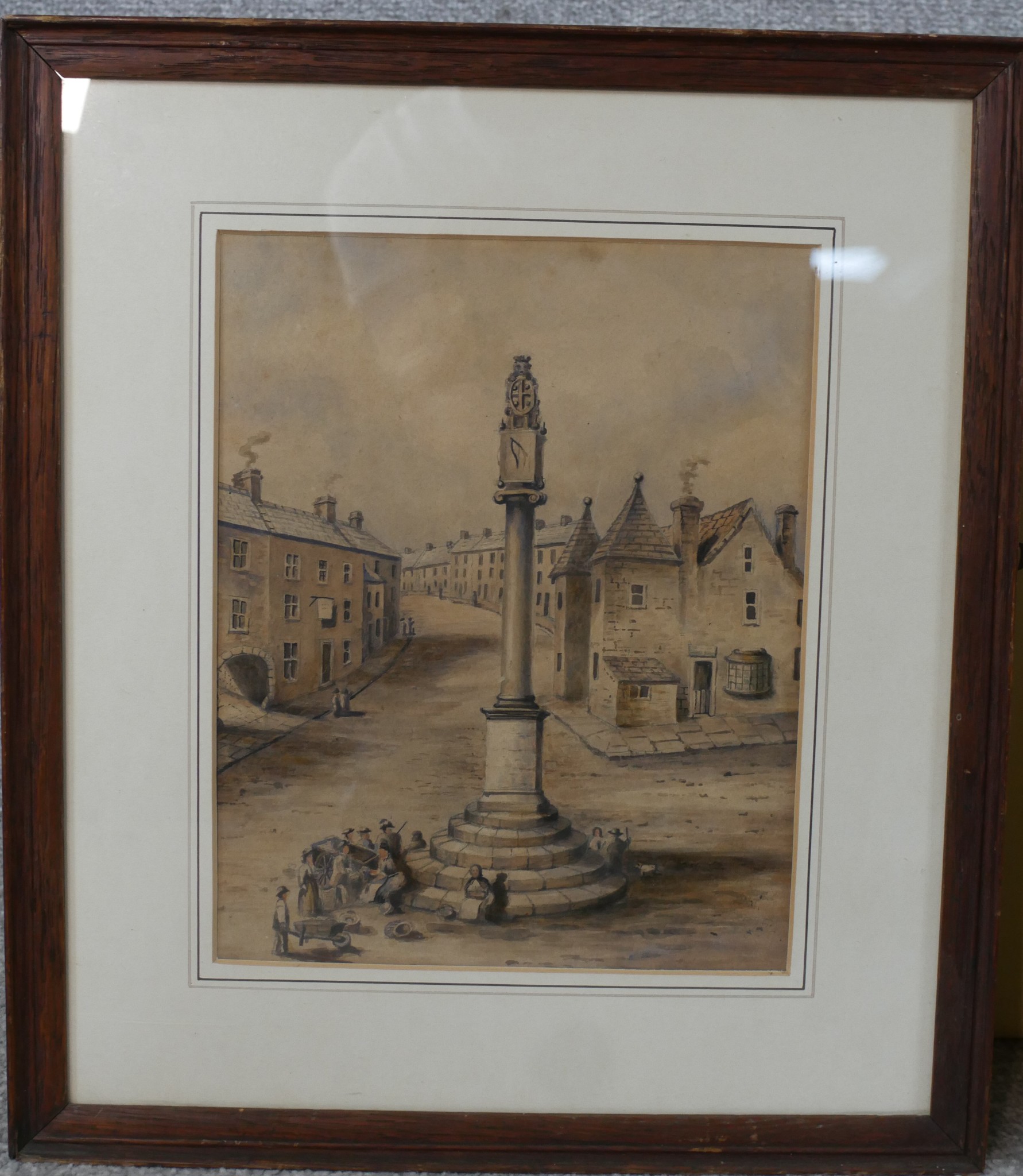 19th/early 20th century British school, Carlisle Town Hall & Carlisle Cross, two unsigned - Image 2 of 8