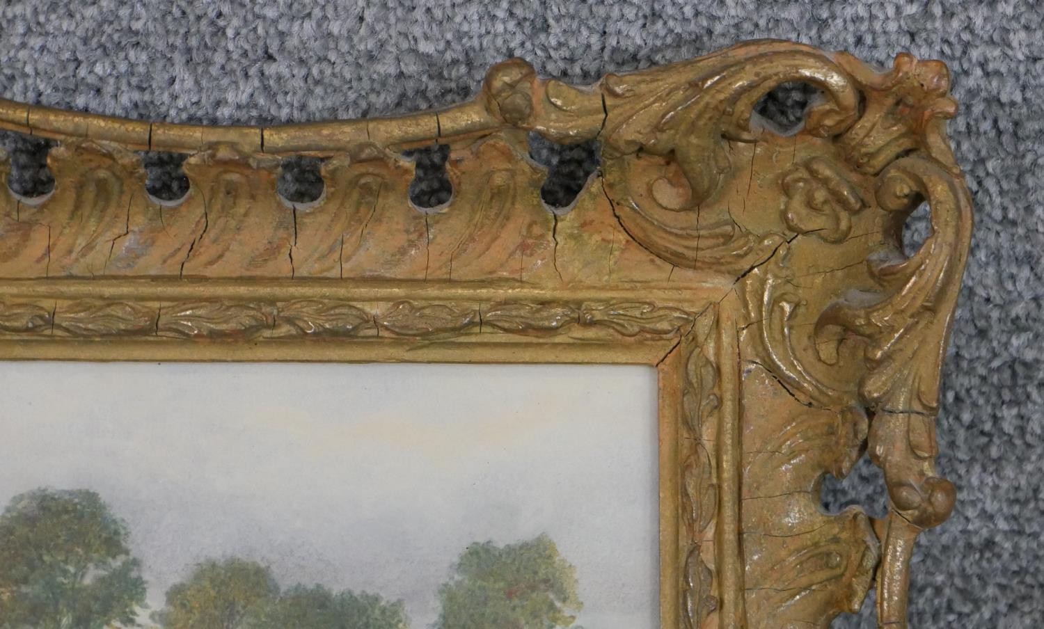 Charles Earle (1832 - 1893), 'A Southdown Farm', watercolour signed, with name plaque. H.35 W.62cm - Image 6 of 6