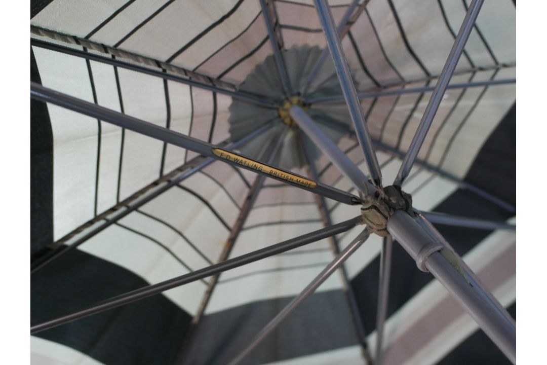 Two 20th century horn handled ladies parasols, each with fabric canopies. H.87 W.88 D.88cm largest - Image 5 of 8