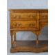 A 20th century oak five drawer sideboard with brass swing handles, raised on turned support with - Image 2 of 8