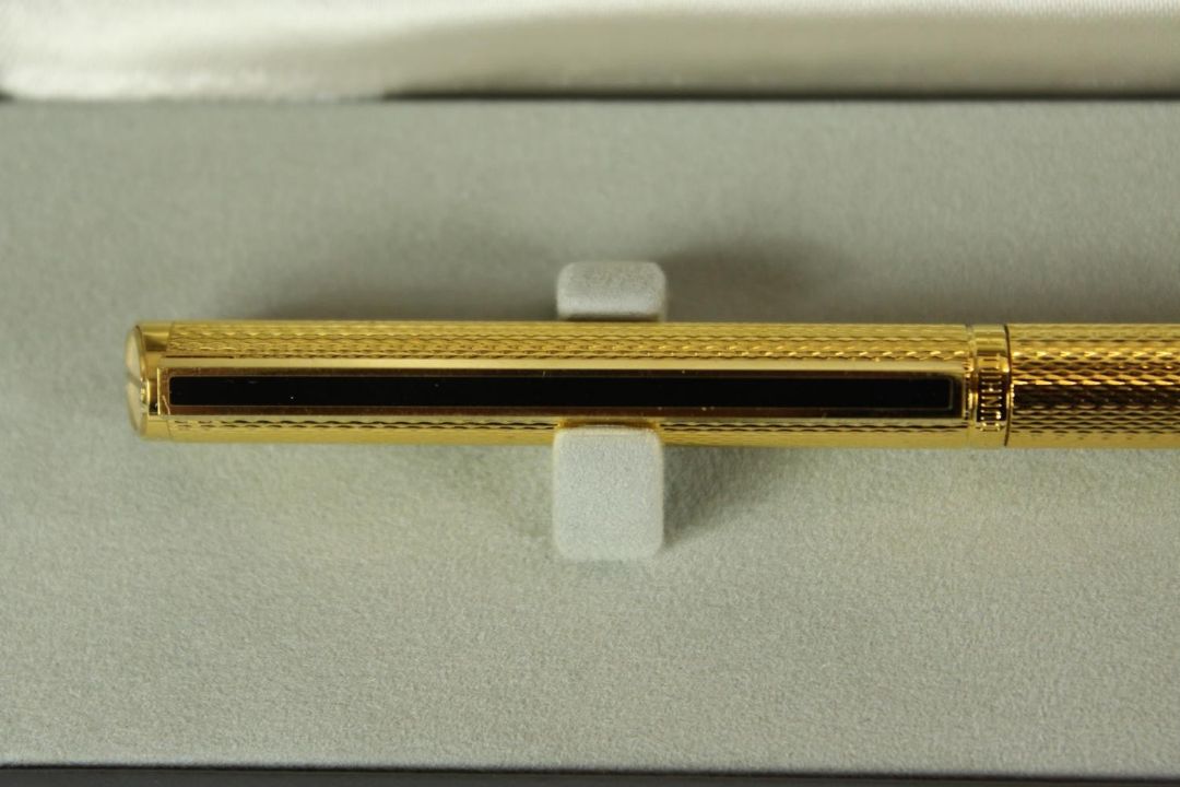 A mid 20th century boxed gold plated Dunhill rollerball pen. H.6 W.17.5 D.4cm. (box) - Image 3 of 10