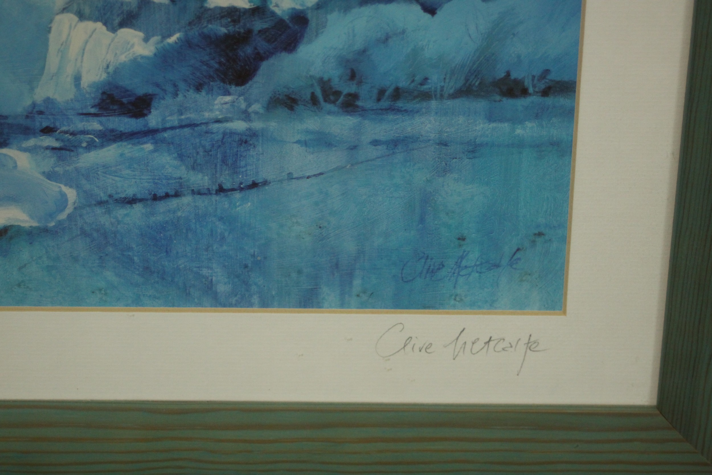 Four framed and glazed prints of coastal scenes. A signed print of Kingsdown II by Clive Metcalfe, a - Image 4 of 19