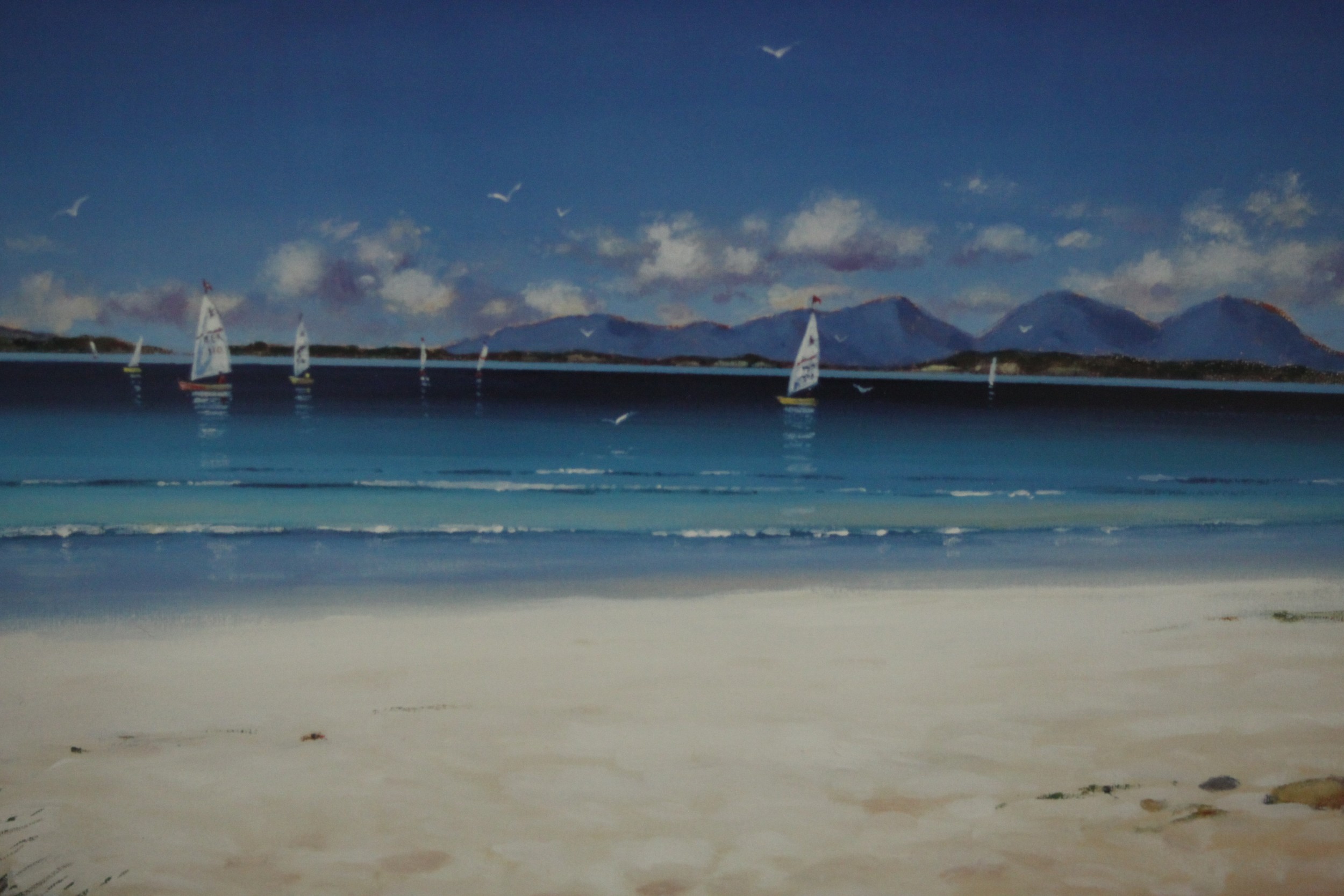 Four framed and glazed prints of coastal scenes. A signed print of Kingsdown II by Clive Metcalfe, a - Image 7 of 19