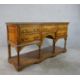 A 20th century oak five drawer sideboard with brass swing handles, raised on turned support with - Image 7 of 8
