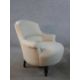 A 19th century mahogany framed nursing chair, upholstered in cream Dralon fabric raised on turned - Image 4 of 4