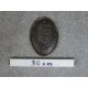 A 19th century cast bronze oval heraldic wall hanging plaque depicting a serpent in a shield under a - Image 3 of 3