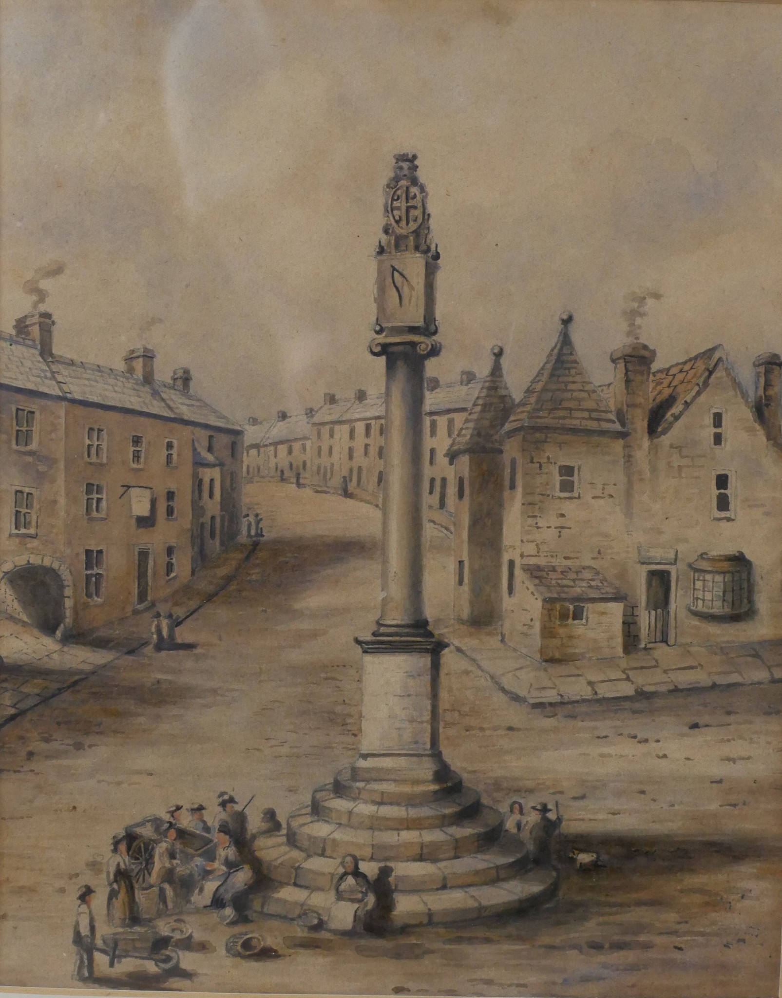 19th/early 20th century British school, Carlisle Town Hall & Carlisle Cross, two unsigned - Image 3 of 8