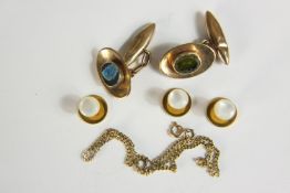 A pair of 9ct Rodd gold plated oval torpedo chain link cufflinks.