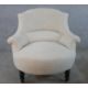 A 19th century mahogany framed nursing chair, upholstered in cream Dralon fabric raised on turned - Image 1 of 4