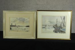 Harry Reddell (fl.1964-1991), Greenwich Reach, watercolour on paper, signed and framed together with