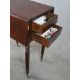 A 19th century mahogany drop leaf sewing table, with twin drawers to one end, raised on turned - Image 3 of 6
