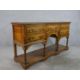 A 20th century oak five drawer sideboard with brass swing handles, raised on turned support with - Image 8 of 8