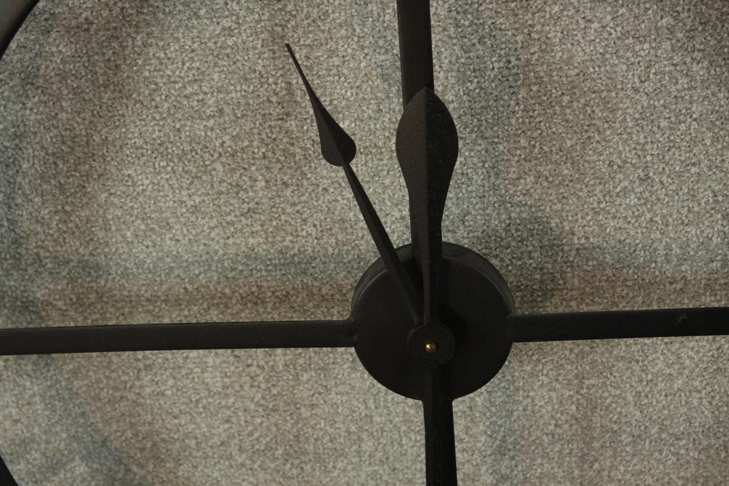 A contemporary painted metal giant novelty watch/clock face battery operated clock, with Roman - Image 5 of 7