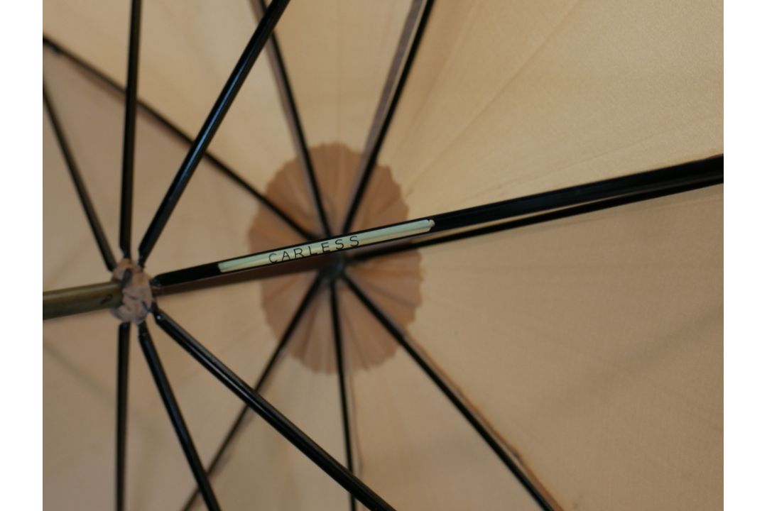 Two 20th century horn handled ladies parasols, each with fabric canopies. H.87 W.88 D.88cm largest - Image 8 of 8