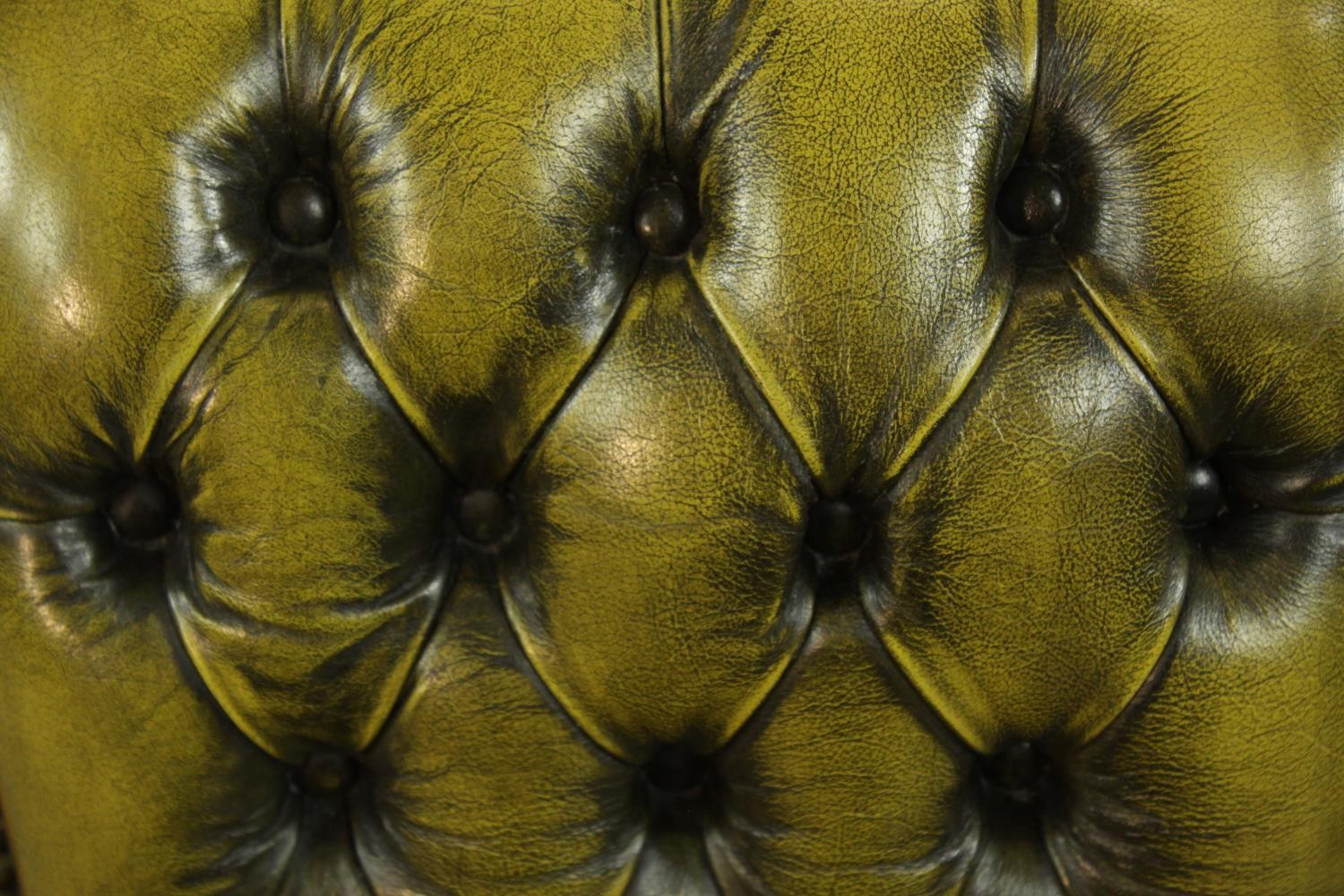 A set of six Yew wood Regency style button/quilted backed dining chairs comprised of four singles - Image 8 of 13