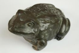 Donald Greig, (1916 - 2009), British, bronze toad, signed and numbered 9/50, dated 2003. L.18cm.