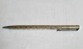 A 20th century white metal Tiffany & Co of New York rollerball pen with etched marks. L.13cm.