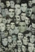 Foxy (Contemporary) collage of black and white photographs of Elvis Pressley, signed and framed. H.