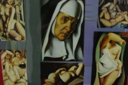 Foxy (Contemporary), a collage of a nun and semi nude females, signed and framed. H.45 W.63cm.