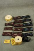 Assorted Danish embroidered silk ribbons and strips of fabric