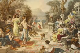 After Emanuel Oberhauser (1854-1919, Austrian), The Court of Cleopatra, an unframed early 20th