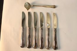 A boxed set of six Danish Cohr silver handled knives with original packaging, together with a Danish