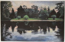 Dorothy Southern. Landscape painting initialled bottom right with artists address on the back. A