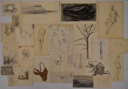 TREVOR FRANKLAND (British 1931-2011). 27 studies some dated 1952. Including drawings from life