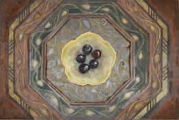 Dorothy Southern Painting. Still life titled 'Cherry Bowl. Signed bottom left and framed. H.83 W.