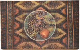 Dorothy Southern. Oil on board. Cherries and an apple in a bowel. Signed lower right. Oil on