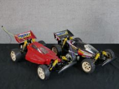 Two Away racing car models. H.15 W.43 D.24cm
