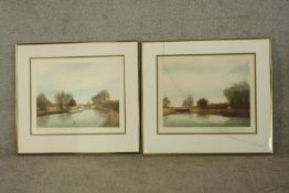 Gilbert Browne (1954 - Scottish) Grand Union Canal No. 9 & Grand Union Canal No. 11, two pencil